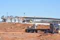 Interstate highway overpass under construction on I-85