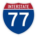 Interstate highway 77 road sign