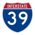 Interstate highway 39 road sign