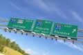 Interstate Highway Signs to Florence and Augusta Georgia at Intersection of Interstate 20 and 77 in Southeast of USA