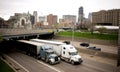 Interstate Highway Traffic Flows Arouund Detroit Michigan Metro Royalty Free Stock Photo