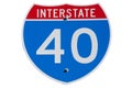 Interstate I-40 sign Royalty Free Stock Photo