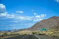 Driving on Interstate 15 near Baker en route to Las Vegas - California, USA Royalty Free Stock Photo