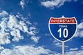 Interstate road sign Texas Royalty Free Stock Photo