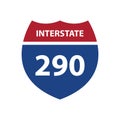 Interstate 290 road sign. Vector illustration decorative design Royalty Free Stock Photo