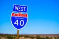 An Interstate 40 sign on the planes of the Texas panhandle Royalty Free Stock Photo