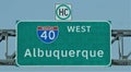 Interstate sign for West 40 to Albuquerque NM