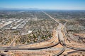 Interstate 10 & State Route 60 Interchange under construction aerial view Royalty Free Stock Photo
