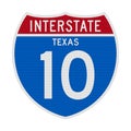 Texas Interstate 10 road sign Royalty Free Stock Photo