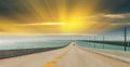 Interstate to the Keys, Florida. Road across the ocean Royalty Free Stock Photo