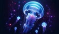 Interstellar Jellyfish Voyage: A Galactic Underwater Scene, Contemplations on Existence