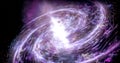 Interstellar spiral galaxy. Space tourism and intergalactic travel concept. Tilt shift effect Royalty Free Stock Photo