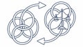 Intertwined Arrows Symbol. Continuous Flow Process Vector. vector design Generative AI Royalty Free Stock Photo