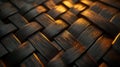 Intertwined Black Wooden Weave with Warm Light Royalty Free Stock Photo