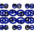 Intertwined blue and black abstract patterns fill the image, resembling Celtic knots. Royalty Free Stock Photo