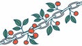 Intertwined Chain with Cherry Branches, Growth and Strength, vector design Generative AI Royalty Free Stock Photo