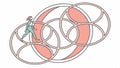 Intertwined circles, abstract pattern, connection, and unity vector design Generative AI Royalty Free Stock Photo