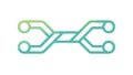Intertwined Circuit Paths for Data Flow and Connection, vector design Generative AI Royalty Free Stock Photo