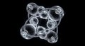 Intertwined crystal spheres float in dark cosmic void Royalty Free Stock Photo