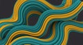 Intertwined flowing ribbons of teal and gold create a dynamic abstract pattern Royalty Free Stock Photo