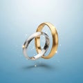 Intertwined Gold and Silver Rings Royalty Free Stock Photo