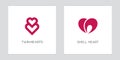 Twin Hearts and Shell Shaped Heart Logos