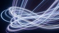 Intertwined light trails create dynamic patterns against a dark background Royalty Free Stock Photo