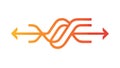 Intertwined Opposite Arrows Direction Vector Icon, vector design Generative AI Royalty Free Stock Photo