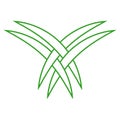 Intertwined palm leaves are the tourist logo of Saudi Arabia