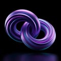 Intertwined Torus Knots with Iridescent Metallic Finish Royalty Free Stock Photo
