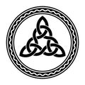 Intertwined triquetra, a Celtic knot, in a circle frame