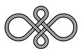 Intertwined quadruple knot, quad knot, or also quaternary knot Royalty Free Stock Photo