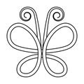 Intertwining contours graceful butterfly, vector icon symbol concept of summer lovely butterfly Royalty Free Stock Photo