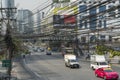 Electric power cables on the street in Bangkok