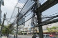 Electric power wires on the street in Bangkok