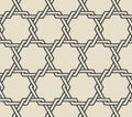 Intertwining hexagons monochrome seamless pattern