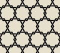 Intertwining hexagons monochrome seamless pattern Royalty Free Stock Photo