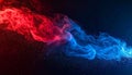 Intertwining Red and Blue Smoke-like Particles Creating Abstract Flowing Forms background Royalty Free Stock Photo
