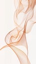 Intertwining smooth orange lines create dynamic abstract shapes against a white background, forming an elegant and Royalty Free Stock Photo