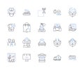 Interurban rail line icons collection. Trolley, Tram, Streetcar, Commuter, Transit, Electric, Railway vector and linear