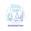 Intervention blue gradient concept icon