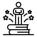 Interview book stack icon, outline style Royalty Free Stock Photo