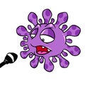 Interview coronavirus microphone response illustration cartoon