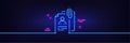 Interview documents line icon. CV file attachment sign. Neon light glow effect. Vector