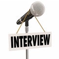 Interview Hanging Sign Microphone Word Questions Answers Speaker