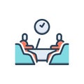 Color illustration icon for Interview, meeting and client Royalty Free Stock Photo