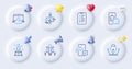 Interview, Inclusion and Phone message line icons. For web app, printing. Vector