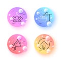 Interview job, 5g upload and Gifts minimal line icons. For web application, printing. Vector