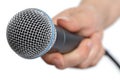 Interview with microphone Royalty Free Stock Photo