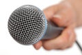 Interview with microphone Royalty Free Stock Photo